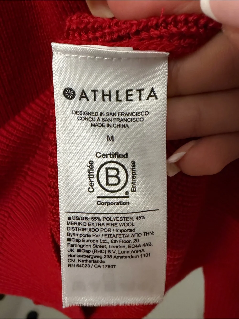 Athleta Red V-Neck Ribbed Sweater - Picture 9 of 9
